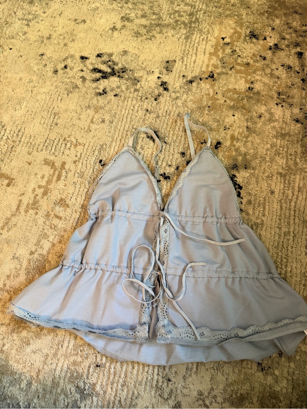 Light Blue Lace-Trim Camisole Top